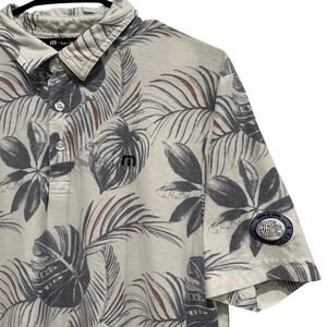 Travis Mathew Mens Tropical Leaf Print Golf Polo‎ Shirt "The Hills" Country Club